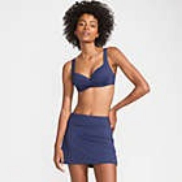 Lands End Womens 8 Blue Swim Skirt Nylon Spandex Travel Vacation Summer - Picture 11 of 11